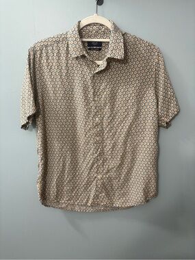 Ascot Men's Short Sleeve Geometric Print Shirt